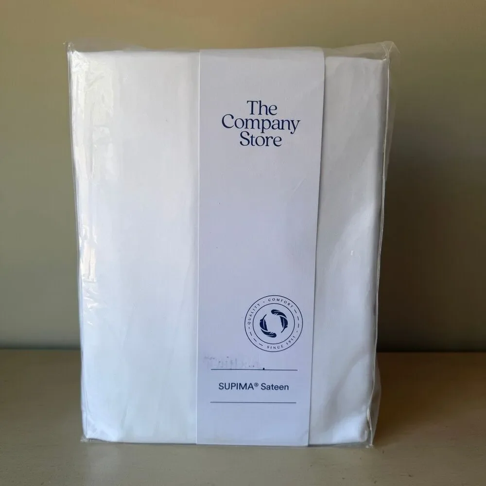 Company Store Legends Hotel Cotton Wrinkle-Free White Sateen Twin XL Sheet Set